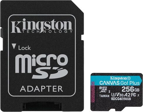 Kingston Canvas Go Plus 256GB microSD Card | Up to 200MB/s | Class 10, UHS-I, U3, V30, A2 | SDCG4/256GB in Saudi Arabia