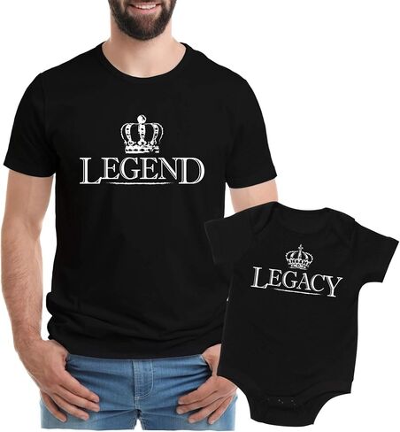 Legend Legacy Set For Newborn boy, Gift For Proud Dad, Black 2XL & Black 0-3 in Saudi Arabia