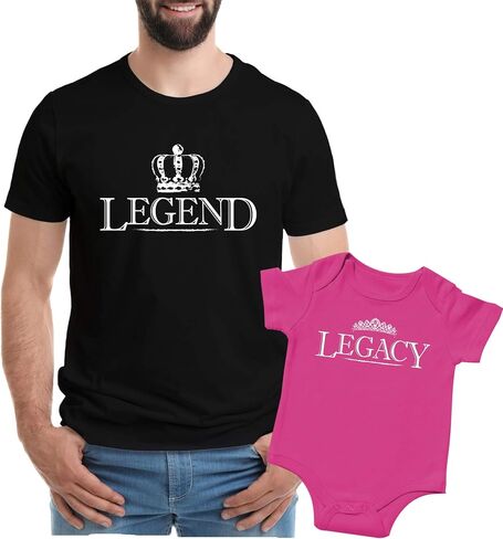Legend Legacy Set For Newborn boy, Gift For Proud Dad, Black 2XL & Black 0-3 in Saudi Arabia