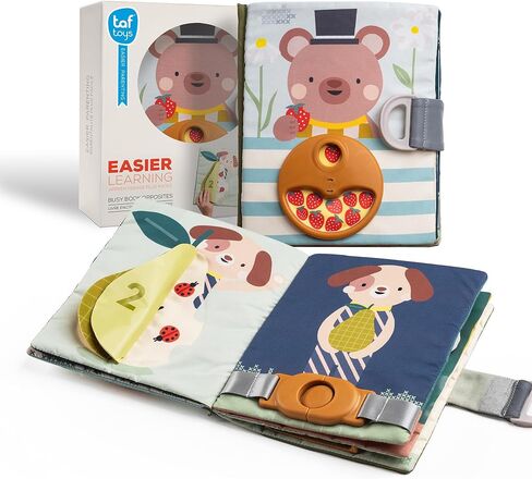 TAF Toys Buly Buld for Toddlers 1-3 ، Montessori Head Activity Book with 15 نشاطًا - مفاهيم الأضداد - كتاب مزدحم بالطفل مثالي لمدة عام واحد - لعبة Boy Toys Girl Girl Gift in Kuwait