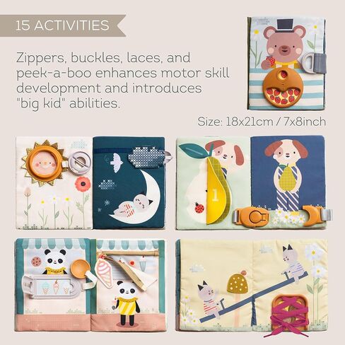 TAF Toys Buly Buld for Toddlers 1-3 ، Montessori Head Activity Book with 15 نشاطًا - مفاهيم الأضداد - كتاب مزدحم بالطفل مثالي لمدة عام واحد - لعبة Boy Toys Girl Girl Gift in Kuwait