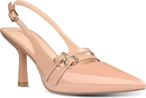 COLETER Slingback Kitten Heels for Women Closed Pointed Toe Pumps Wedding Dress Shoes in Kuwait
