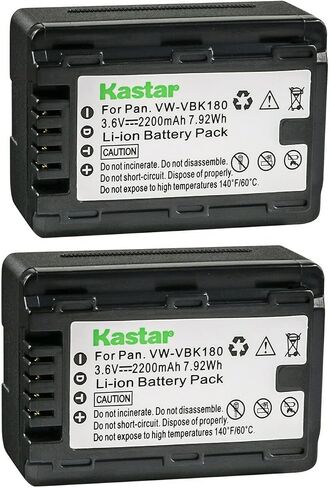 Kastar 1-Pack Battery VW-VBK180 Replacement for Panasonic HDC-TM40PC, HDC-TM41, HDC-TM41H, HDC-TM41P, HDC-TM41PC, HDC-TM45, HDC-TM55, HDC-TM55K, HDC-TM55P, HDC-TM55PC, HDC-TM60, HDC-TM60P Camera in Saudi Arabia
