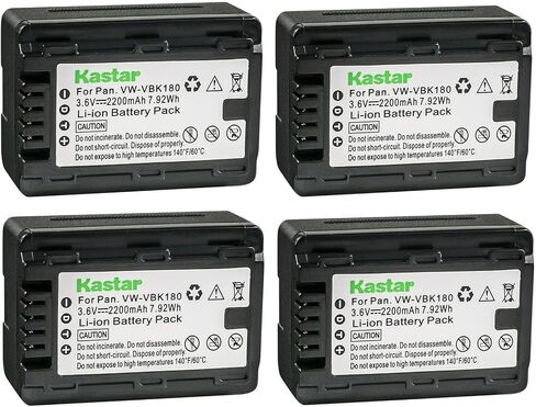Kastar 1-Pack Battery VW-VBK180 Replacement for Panasonic HDC-TM40PC, HDC-TM41, HDC-TM41H, HDC-TM41P, HDC-TM41PC, HDC-TM45, HDC-TM55, HDC-TM55K, HDC-TM55P, HDC-TM55PC, HDC-TM60, HDC-TM60P Camera in Saudi Arabia