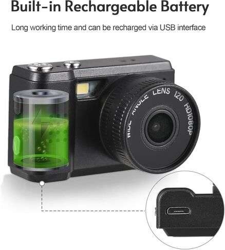 Mini Camera Mini Digital Video Camera 1080p Camcorder Breadibed in Batchy مع فلاش شاشة LCD لفيديو الصور ، وردي in Kuwait