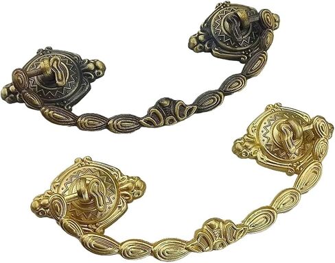 Bronze Furniture Handle for Drawer Kitchen Cabinets Wardrobe Cupboard Table Dresser Pendant Handle Shoe Cabinet Pulls 2Pcs(Gold 96mm) in Saudi Arabia