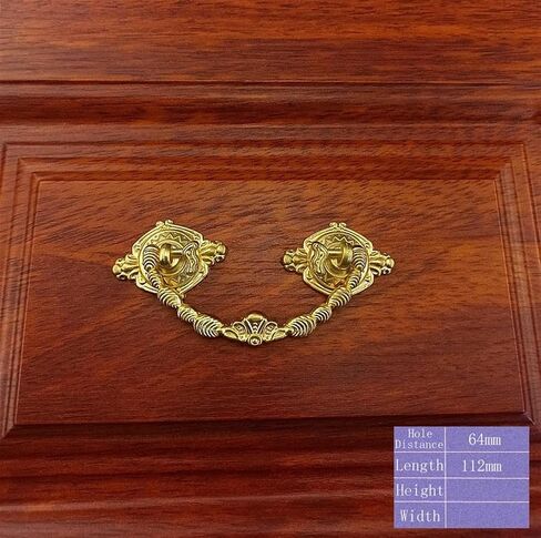 Bronze Furniture Handle for Drawer Kitchen Cabinets Wardrobe Cupboard Table Dresser Pendant Handle Shoe Cabinet Pulls 2Pcs(Gold 96mm) in Saudi Arabia