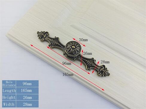 Handle for Furniture Hardware Kitchen Cabinets Door Vintage Handle Drawer Wardrobe Cupboard Dresser Pulls 2Pcs(Antique Bronze 165mm) in Saudi Arabia