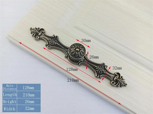 Handle for Furniture Hardware Kitchen Cabinets Door Vintage Handle Drawer Wardrobe Cupboard Dresser Pulls 2Pcs(Antique Bronze 165mm) in Saudi Arabia