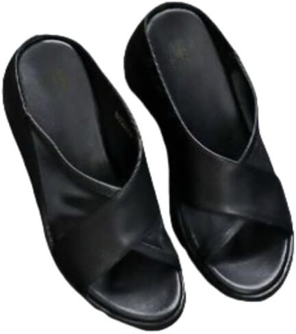 Orthopedic Sandals Summer Comfortable Orthotic Leather Wedges Slides Dressy Platform Heel Arch Support Slip Sandals in Saudi Arabia