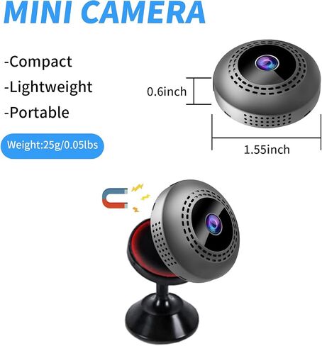 Mini Spy Camera wifi-1080P Wireless Hidden Camera-Nanny Cam Live Feed-Portable Small Surveillance Security Camera for Car Home Indoor-with Cell Phone App in Kuwait