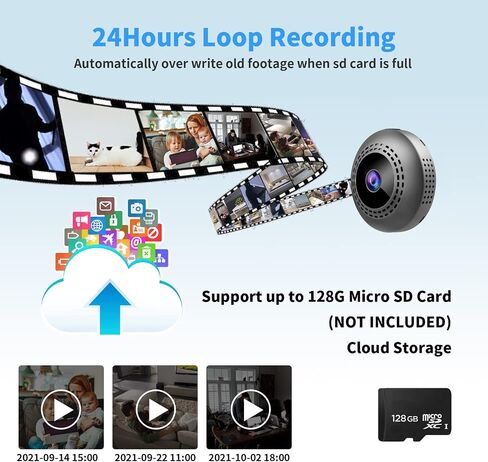 Mini Spy Camera wifi-1080P Wireless Hidden Camera-Nanny Cam Live Feed-Portable Small Surveillance Security Camera for Car Home Indoor-with Cell Phone App in Kuwait