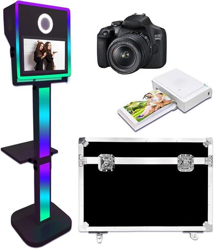 Portable Mirror Photo Booth with 15.6 Inch Touch Screen Selfie Photobooth Machine DSLR Booth with Flight Case for Wedding Party Event (Black, 15.6 inch) in Saudi Arabia