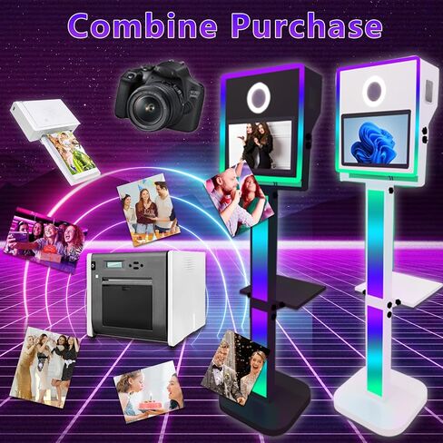 Portable Mirror Photo Booth with 15.6 Inch Touch Screen Selfie Photobooth Machine DSLR Booth with Flight Case for Wedding Party Event (Black, 15.6 inch) in Saudi Arabia