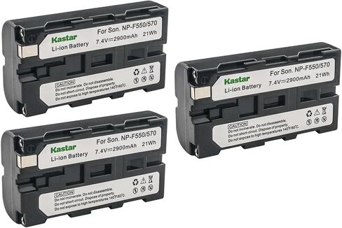 KASTAR 2-Pack NP-F570 بطارية 7.4V 2900MAH استبدال لـ Sony HVR-DR60 HVR-HD1000 HVR-M10 HVR-V1 HVR-Z1 HVR-Z5 HVR-Z7 HVR-AU1 HXR-MC1500 HXR-MC2000 HXR-MC2500 HXR-NX in Kuwait