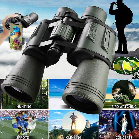 أحاديات التلسكوب عالية الطاقة 60x60/80x80/20x50 ثنائية الأنبوب/تكبير المنظار اليوم/Travel Outdoor Telescope +حقيبة ، تلسكوبات تلسكوب فلكي لعلم الفلك البالغ مناظير البالغين in Kuwait