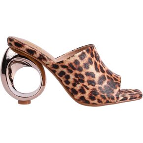 Ninety Union Jloo Open Toe Slide With Circular Metallic Heel