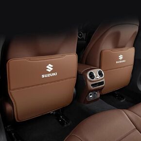 Custom 2PCS Car Kick Mats Back Seat Protector for Suzuki Alto 2009-2023, Automotive Leather Back Seat Protector with Storage Bag, Interior Car Accessories,D-Red