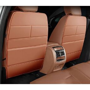 2 Pcs Car Seat Kick Mats Back Seat Protector for Jaguar XFR XKR F-Type R F-Pace SVR Project 7 XE SV Project 8, Car Leather Kick Mats, Car Seat Back Protection Pad, Anti-Kick Scratch Resistant