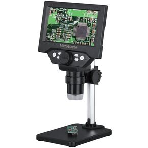 5.5-inch LCD Display Electron Microscope 10 pixel Industrial Microscopes Digital Electronic Maintenance Magnifying Glass 1000x Magnification 8LED Intensity Adjustable Photos Vid Playback