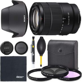 Sony E 18-135mm f/3.5-5.6 OSS Lens (SEL18135) + Bundle Package Kit - International Version (1 Year Wty)
