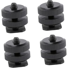 4pcs Cold Shoe Adapter Kit Aluminum Alloy Hot Shoe Mount for Tripods Cameras and Monitors Compatible with Screw Accessories for Photography Enthusiasts