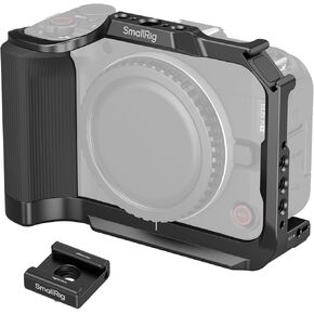 SmallRig R50 V CAMER CAGE لـ CANON R50V ، قبضة سيليكون مريحة مدمجة ، لوحة QR لـ ARCA ، 1/4 "-20 ثقب ملولب ، 3/8" -16 فتحات ARRI ، حذاء بارد ، مآخذ QD ، الرماية العمودية (أسود) -5427