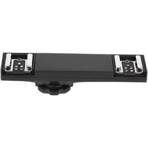 Enhanced Functionality D Ua L Hot Shoe Splitter, Multifunctional Flash Bracket Adapter for N Ik o N ITTL, Up to 3 KG Load Capacity, ABS + PC Material, Compatible with , (#2)