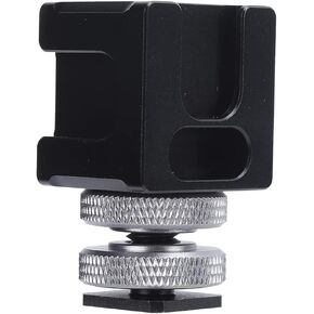 Alloy Camera Cold Shoe Mount Adapter Video Accessory Triple Cold Shoe Bracket for Camera