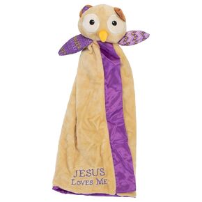 Opal Owlet Purple Chevron on Brown 15 inch Childrens Plush Sensory Lovie Blanket