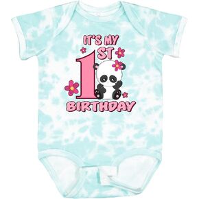 inktastic It's My First Birthday with Panda Bear Baby Bodysuit