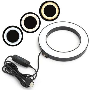16CM Camera LED Fill Light LED Ring Light Adjusted 3 Lighting Modes Camera Video Light for Photography Selfie Compensates for Video Recording, Live Broadcast