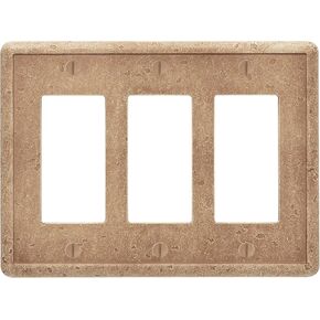 Questech Light Switch Cover, Triple Toggle Wall Plate for Electrical Outlets, 3-Gang Triple Switch Plates Standard Size Receptacle Cover, Decorative Tumbled Texture, Noche in Saudi Arabia