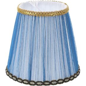 ARTIBETTER Blue Pleated Lampshade Elegant Fabric Ceiling Light Cover Easy to Install