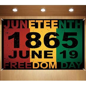 Juneteenth Photo Backdrop Happy Juneteenth Banner Pan African American 19th June 1865 Decorations and Supplies for Home (43 X 71 Inch)