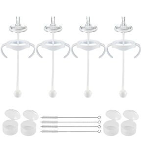 Straw Cup Conversion Kit for Philips Avent Natural Baby Bottles,Weighted Straw Cup Transition Kit with Soft Straw Nipple and Handles for Toddler, Pack of 4