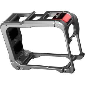 Aluminum Camera Cage with Quick Releases Flipping Design and AntiShocks Foam for 2 Protective Housing
