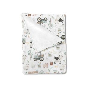 Boho Farm Animals Life Baby Blanket Boy Girl Cow Pig Lamb Duck Truck Leaves Soft Swaddle Receiving Blankets Flannel Spring Farm Planting Newborn Toddler Nursery Crib Bed Blanket Playmat 30x40