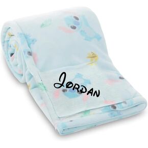Stitch Baby Blanket Officially Licensed Girl or Boy Fleece Blanket 40 Inch Disney Personalized Gift with Custom Name