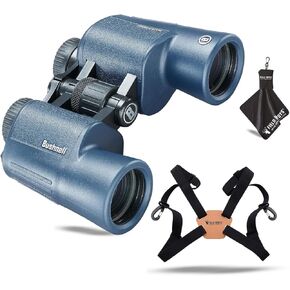 Bushnell H2O 8x42mm Binoculars, Porro Prism, Waterproof and Fogproof for All Outdoor Activities, Includes Field Boys Harness and Microfiber Cleaning Cloth