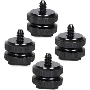 4PCS Hot Shoe Adapter Tripod Screw Mount for DSLR Cameras Camcorders LED Lights and More Durable Anodized Construction