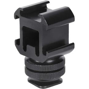 Aluminium Alloy Hot Shoe Adapter Bracket, Professional CNC Machining Cold Shoe Mount Bracket Hot Adapter Stand, Stable Performance, 3 Cold , Easy to Install and