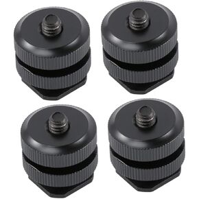 4Pcs Aluminum Alloy Hot Shoe Adapter Dual Screw Tripod Mount for Camera Accessories Cold Shoe Adapter for Enhanced Photography Setup Durable and Practical Design