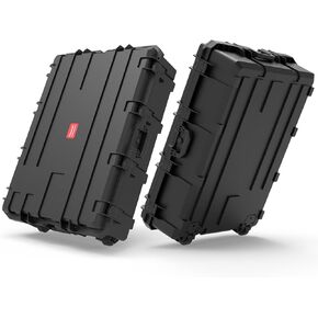 Waterproof Hard Case 38 x 29 x 11 Inch, Rolling Hard Case with Wheels,Customizable Foam,3 Large Handle, for cameras, Equipment, tool, IP67,Shockproof, Inner 32.8" x23.9" x8.6"