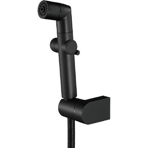 Handheld Bidet Sprayer for Toilet with 2 Mode Water, Portable Baby Cloth Diaper Sprayer Set ABS Bathroom Bidet Sprayer Kit with Stainless Steel Hose, Holder for Feminine Hygiene,Chrome (Black )