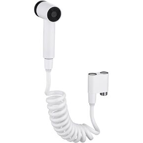 Bidet Sprayer for Toilet, Handheld Sprayer Kit, Cloth Diaper Sprayer Set with Copper Angle Valve and PVC Hose, Bidet Attachments for Feminine Hygiene Cleaning (White)