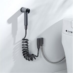 Bidet Sprayer for Toilet, Handheld Sprayer Kit, Cloth Diaper Sprayer Set with Copper Angle Valve and PVC Hose, Bidet Attachments for Feminine Hygiene Cleaning (Gun Gray)