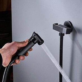 صنابير المطبخ Blackfaucet جدار مثبتة على الماء البارد صنبور مقبض واحد Brasssprayer رأس واحد فتح