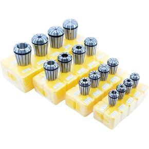 ER11 ER16 ER20 ER25 ER32 Set ER Spring Collet Chuck Engraving Machine Lathe ER Spring Collect Chuck ER11 ER16 ER20 ER25 ER32 Set(Yellow Box,ER20-15pcs)