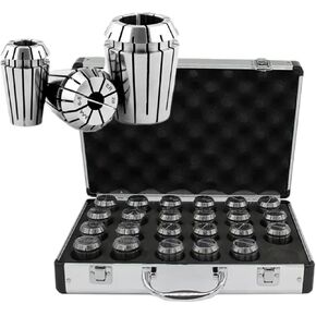 ER40 ER32 ER25 ER20 ER16 11 Set Spring Collet Chuck AAA 0.003mm for Milling Tool Handle Engraving Machine Metal Aluminum Box(0.003mm(up),ER32 (18PCS))